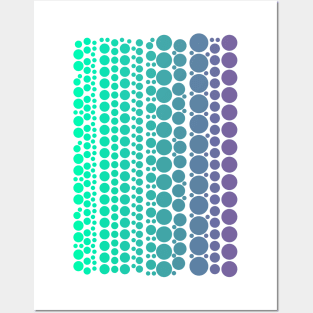 Teal To Purple Gradient Polka Dots Posters and Art